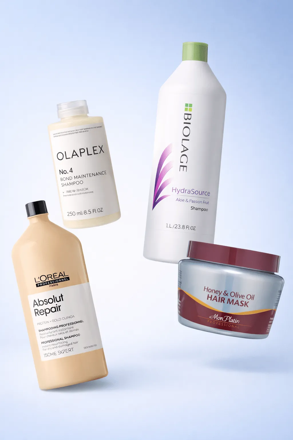 Everyday salon shampoos and repair masks at great value. Trusted professional brands for cleansing, hydration, and damage repair. Perfect for backbar and retail restocking.